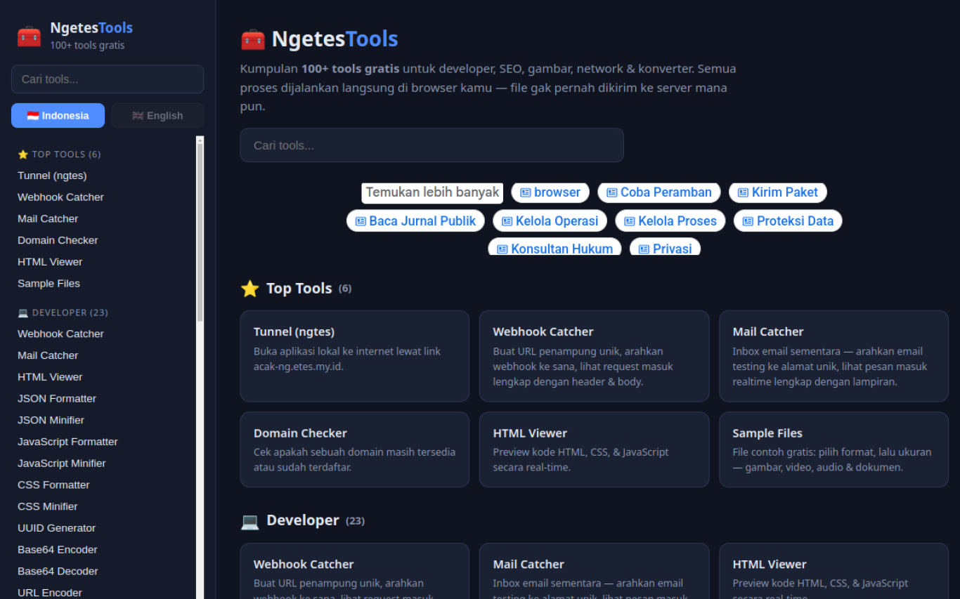 Screenshot NgetesTools